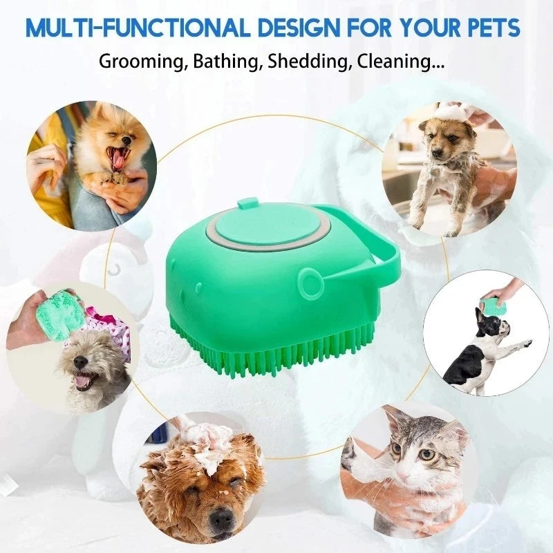 Silicone Bath Brush And Dispenser
