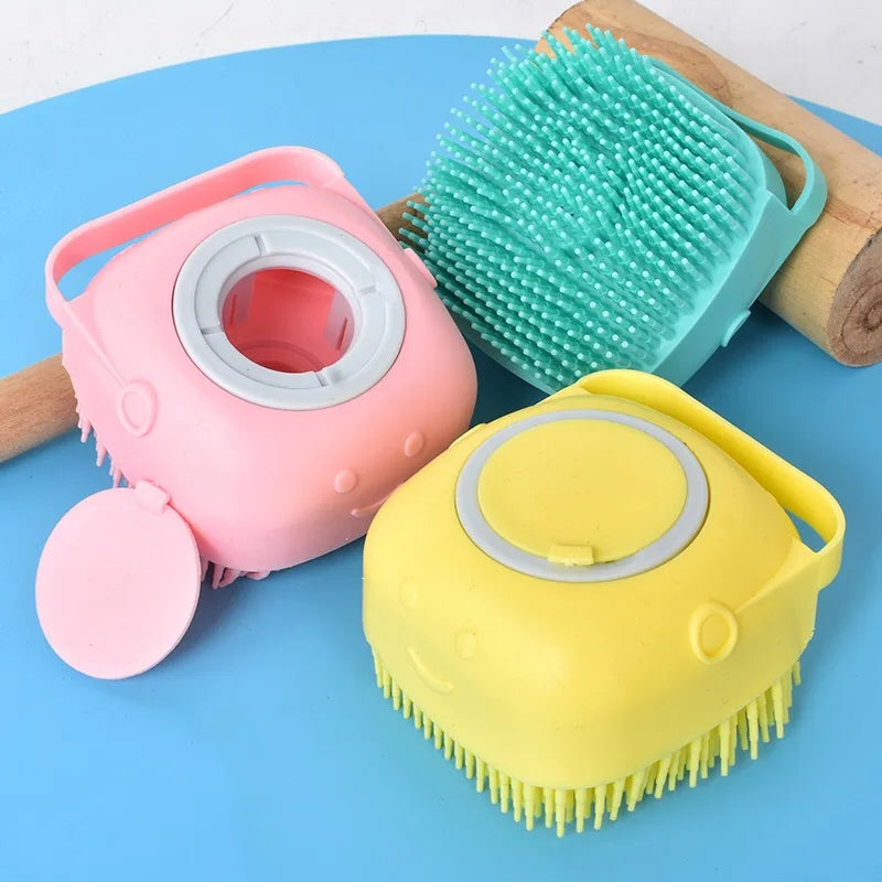 Silicone Bath Brush And Dispenser